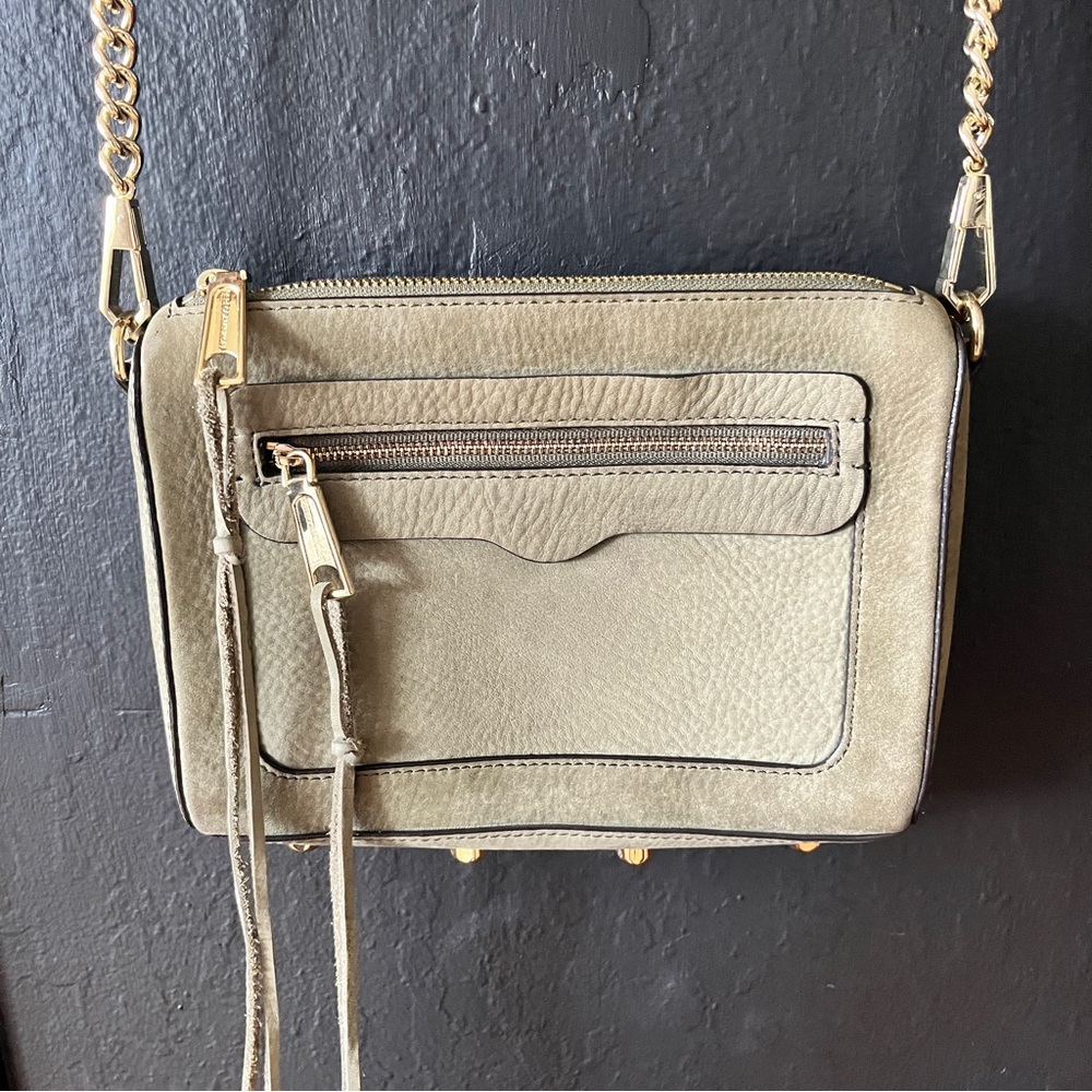 Rebecca Minkoff Green Suede Avery Crossbody Bag